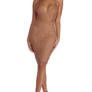 NWT Lace And Glitter Bodycon Dress